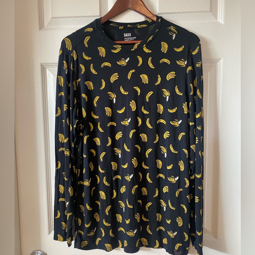 Saxx Black Shirt with Yellow Banana Design